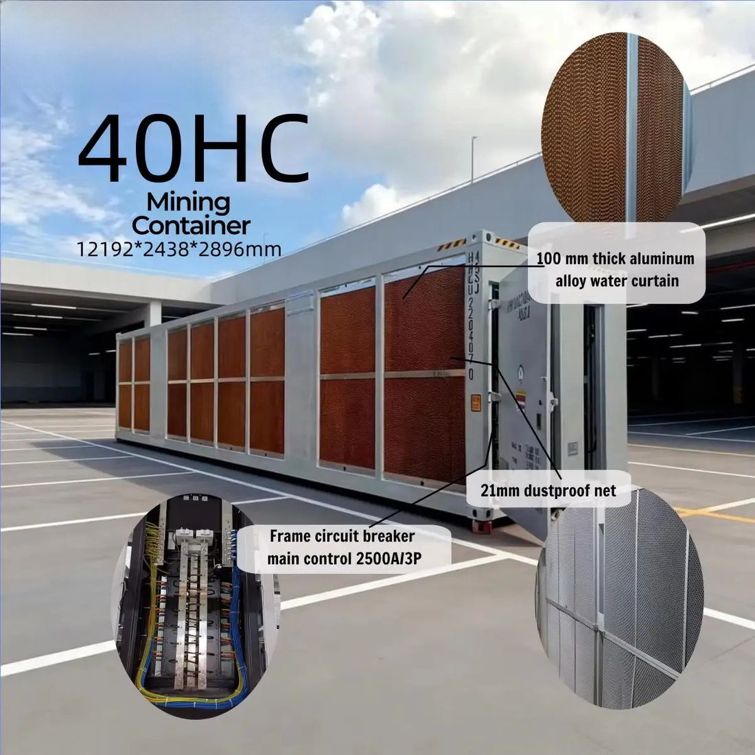 New 40Ft All-In-One Mining System 2100Kw 73Ph/S International Standard Certification