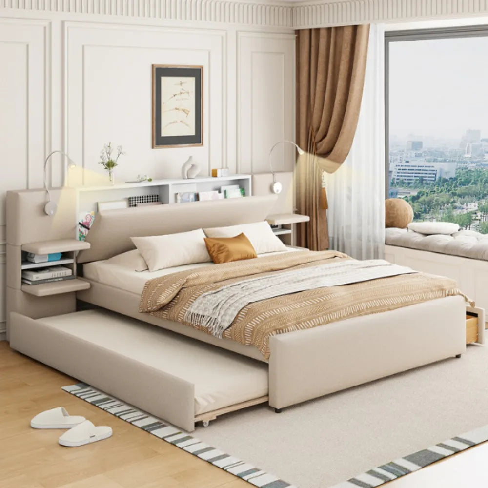 Italian designed Velvet House Bed Frame with Storage Space Modern Living