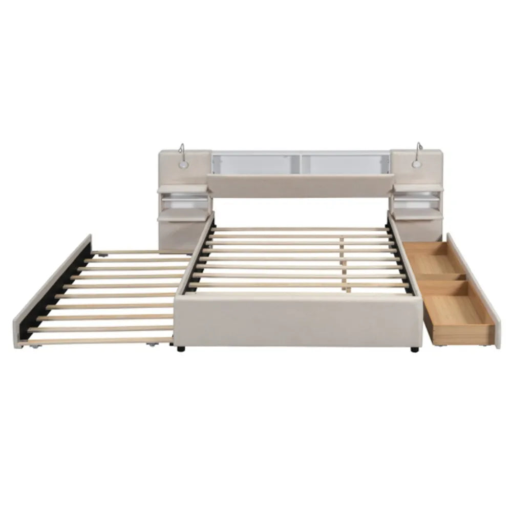 Italian designed Velvet House Bed Frame with Storage Space Modern Living