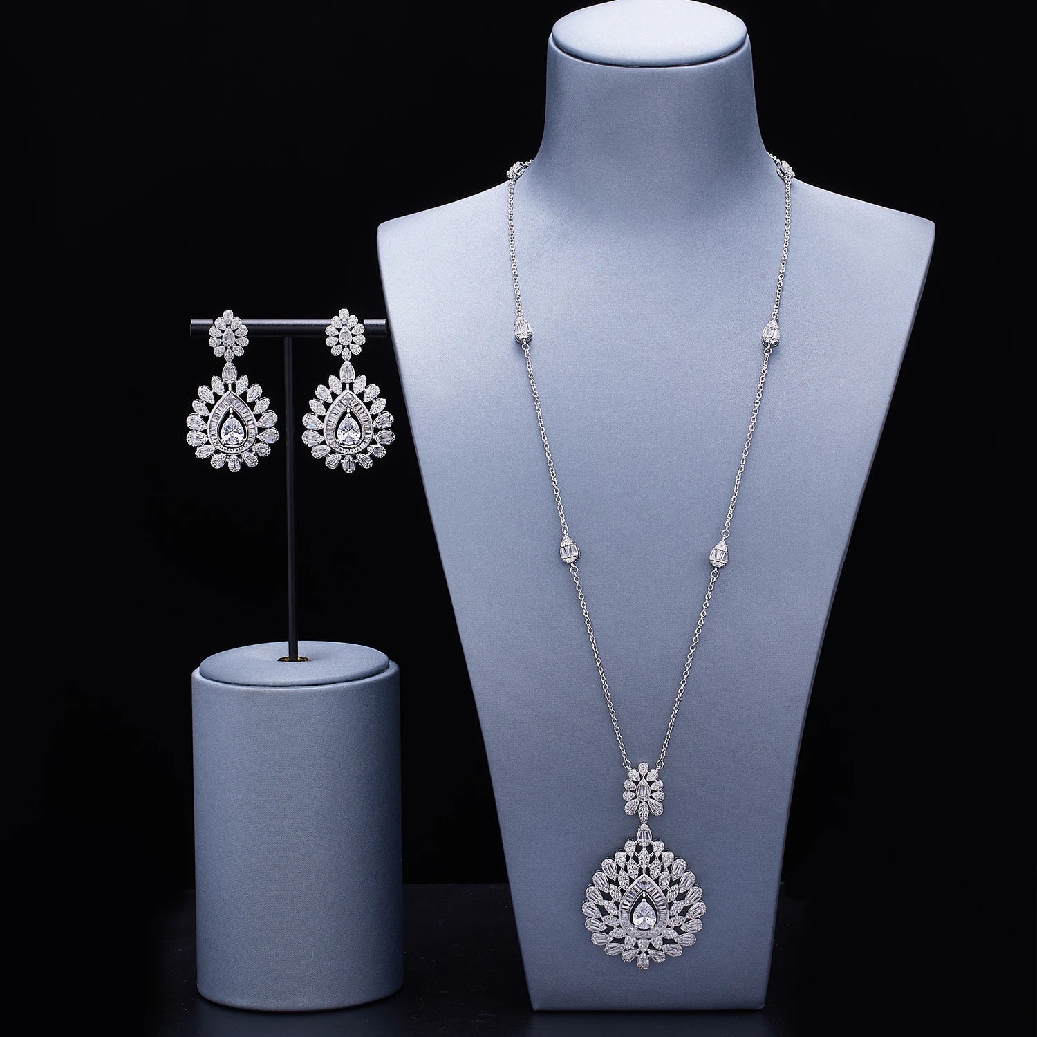 Luxury Zirconia Chain Necklace for Women Jewelry Set