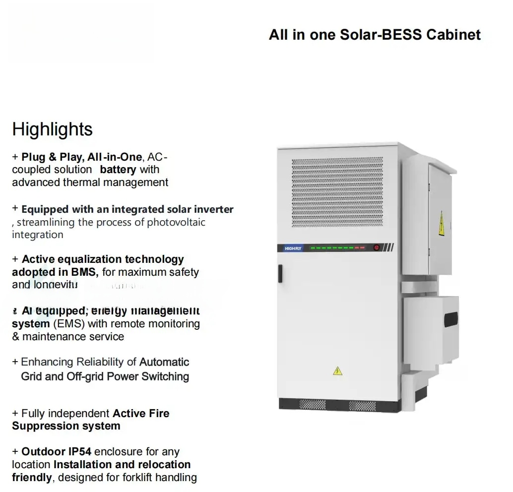 All-In-One Solar Panel System with 30KW Inverter Solar-Bess Cabinet - Charging Station Included