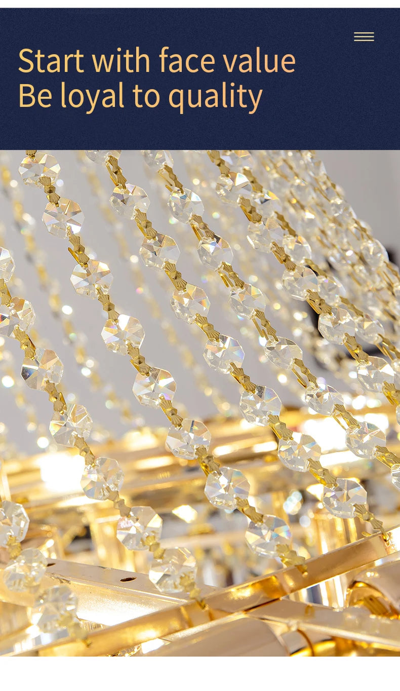 Luxury Gold Leaf Pendant Light | Modern Crystal LED Chandelier for Villas, Hotels &amp; Living Rooms