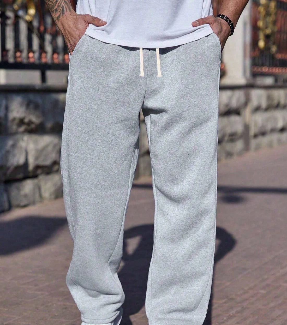 New Mens American Street Trend Men's White Jogging Pants