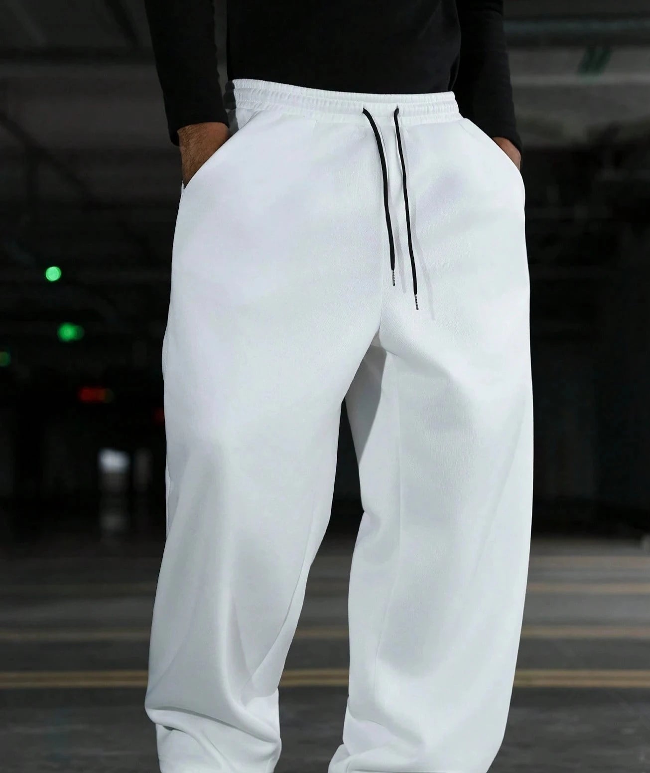 New Mens American Street Trend Men's White Jogging Pants