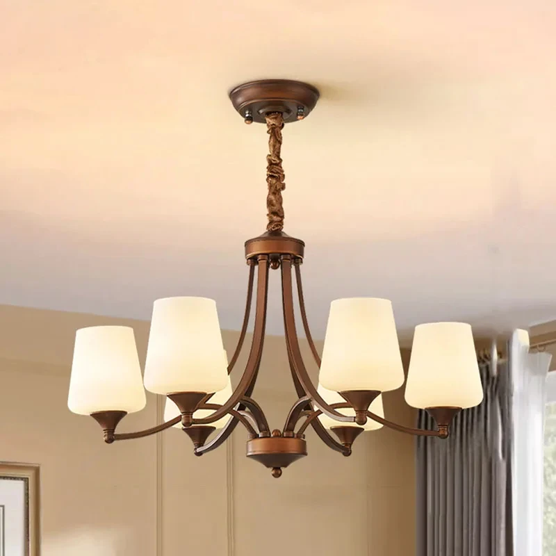 New Antique Retro Mid-Century Modern LED Chandelier – Living Dining Light