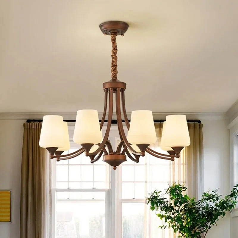 New Antique Retro Mid-Century Modern LED Chandelier – Living Dining Light
