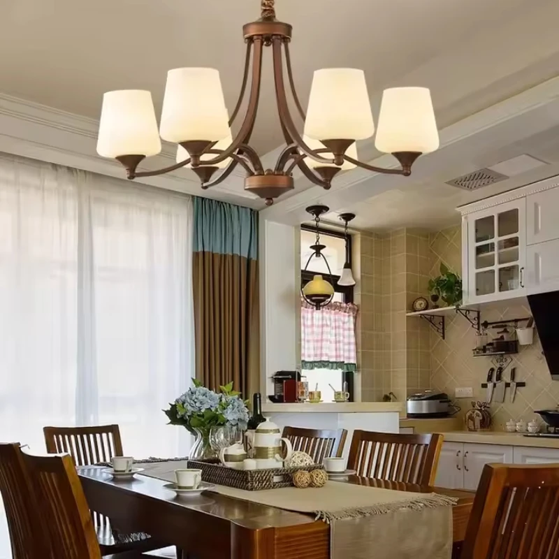 New Antique Retro Mid-Century Modern LED Chandelier – Living Dining Light