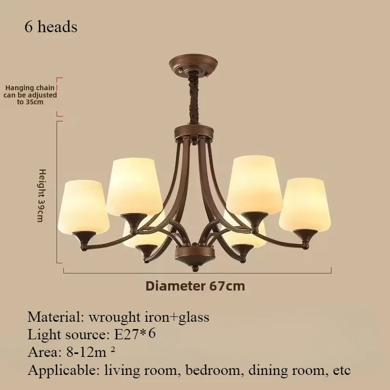 New Antique Retro Mid-Century Modern LED Chandelier – Living Dining Light