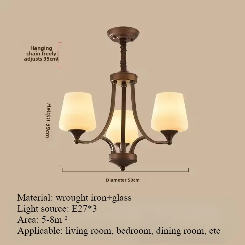 New Antique Retro Mid-Century Modern LED Chandelier – Living Dining Light