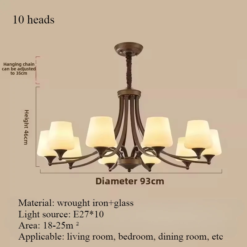 New Antique Retro Mid-Century Modern LED Chandelier – Living Dining Light