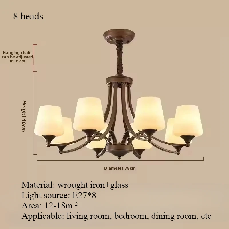 New Antique Retro Mid-Century Modern LED Chandelier – Living Dining Light
