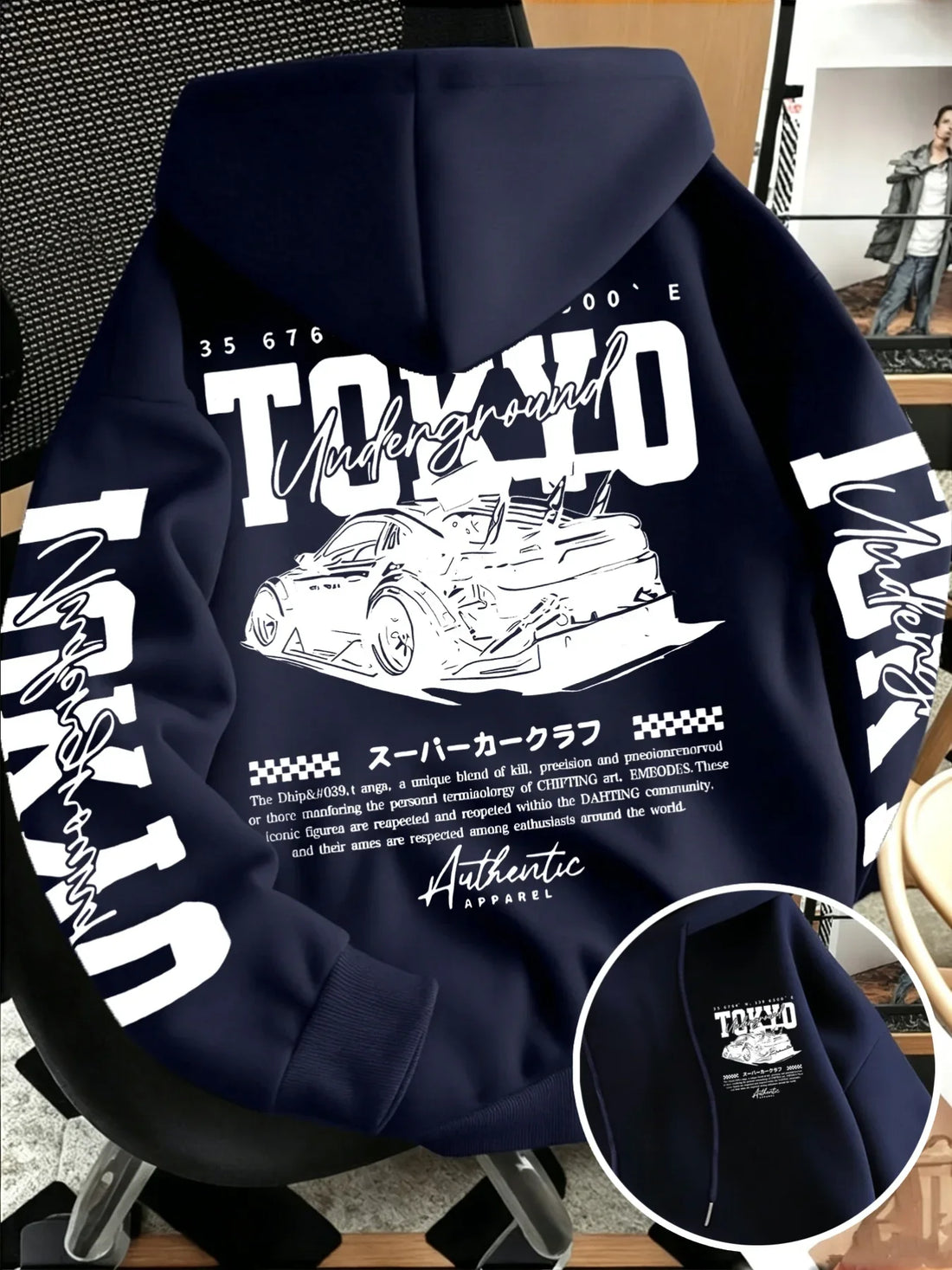 New Mens Streetwear Racing Graphic Hoodie