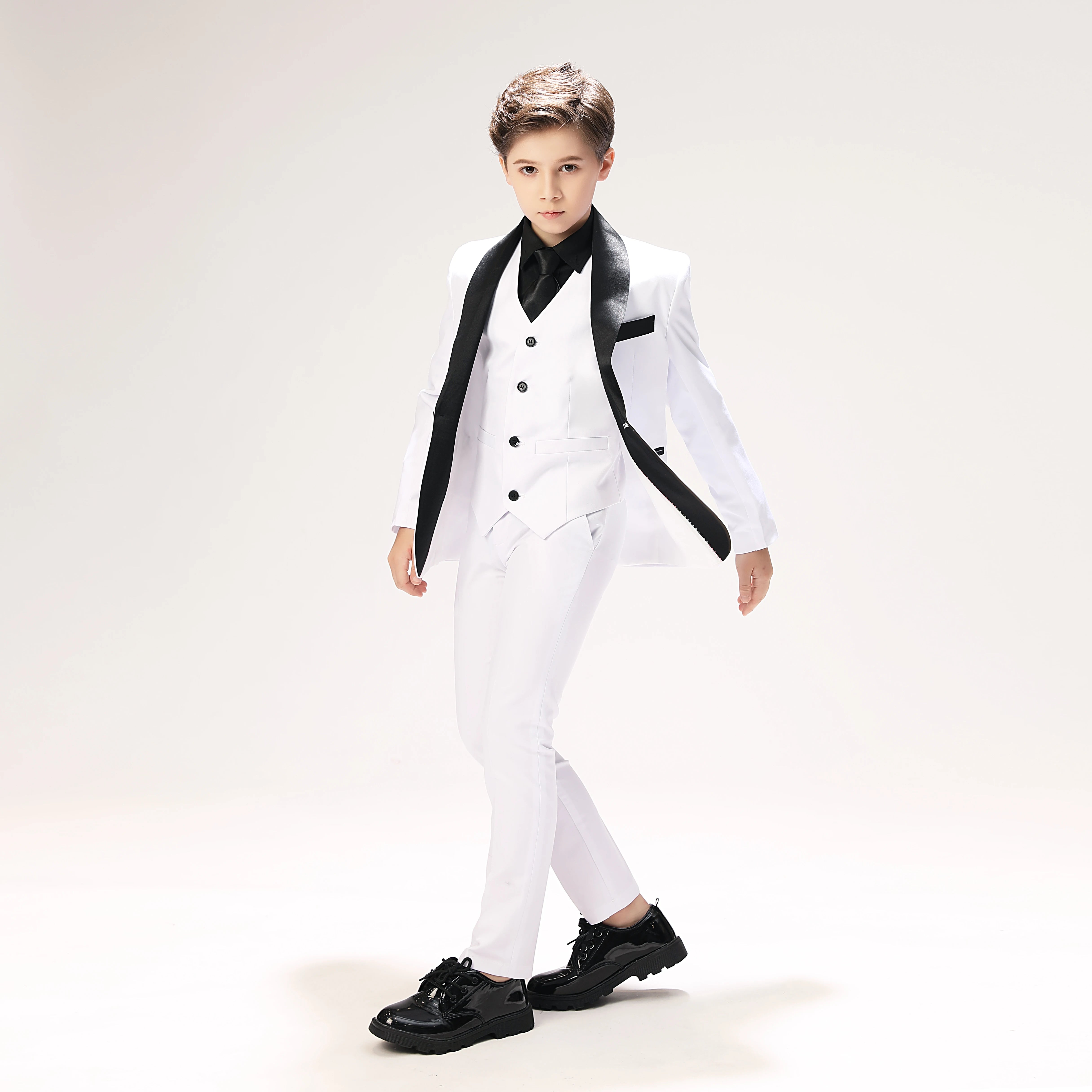 Modern Kids Back-to-school Boys Suit 3 Piece Jacket Vest Trousers - Tuxedo Wedding Suit