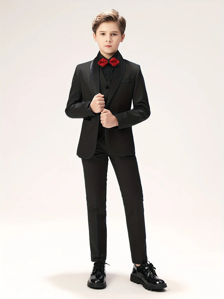 Modern Kids Back-to-school Boys Suit 3 Piece Jacket Vest Trousers - Tuxedo Wedding Suit