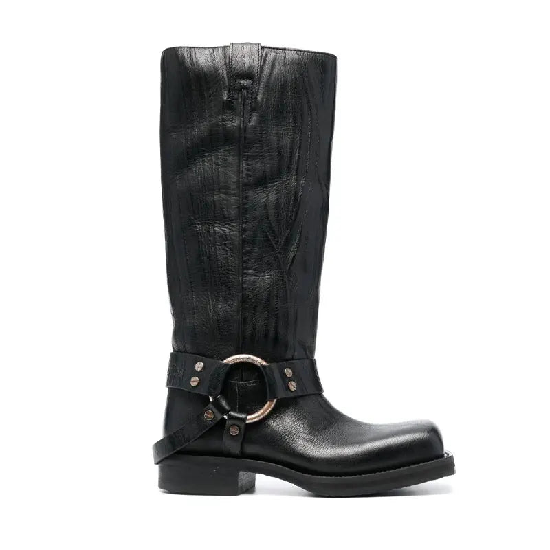 New Blue Denim Knee High Modern Boots for Women