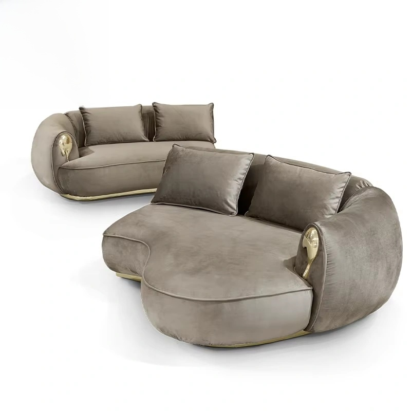 New Luxe Nubuck C-Shape sectional Sofa Set Modern Home Living