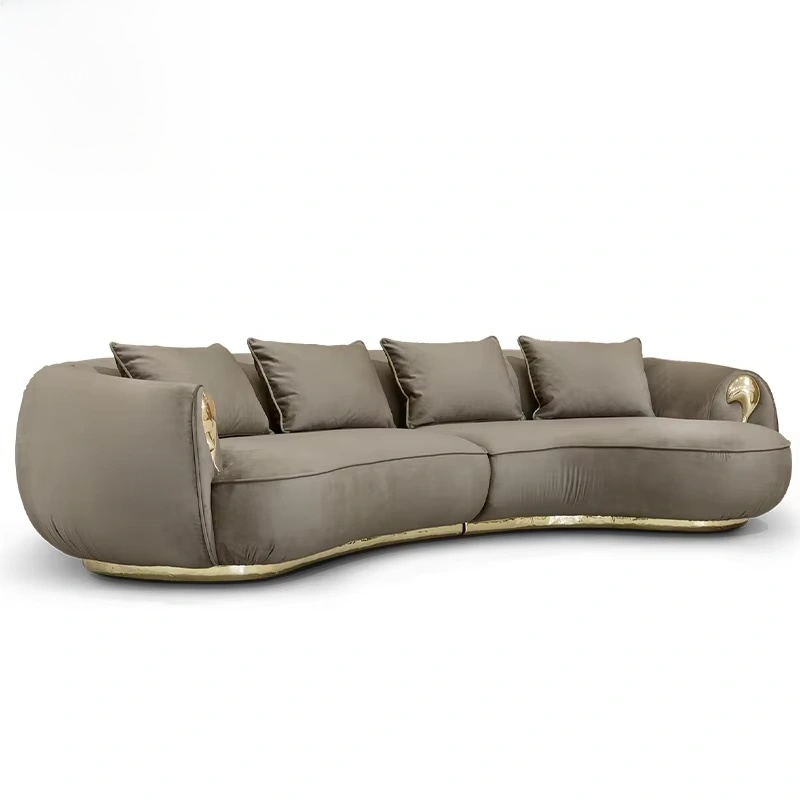 New Luxe Nubuck C-Shape sectional Sofa Set Modern Home Living