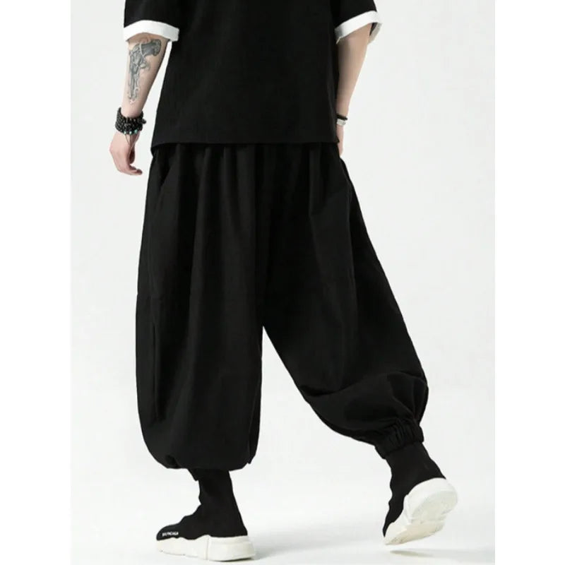 Men’s Korean Style Harem Pants – Loose Fit Cotton Casual Trousers, Streetwear Jogger Pants