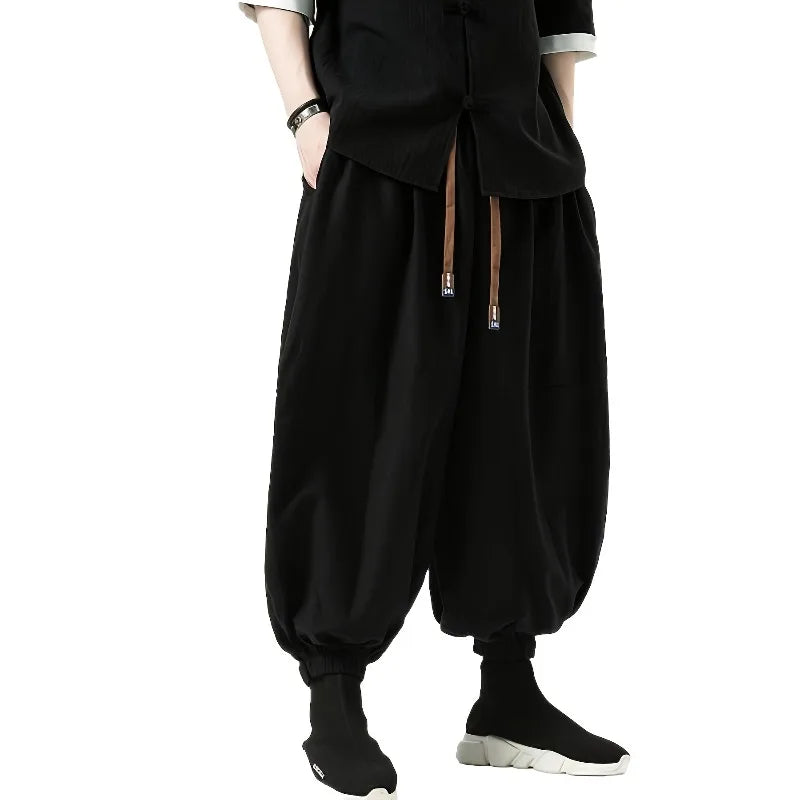 Men’s Korean Style Harem Pants – Loose Fit Cotton Casual Trousers, Streetwear Jogger Pants