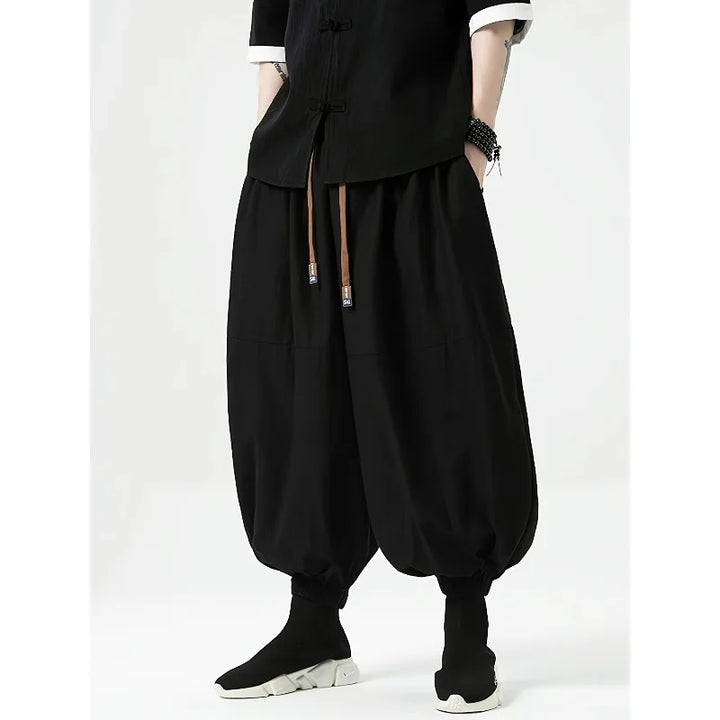 Men’s Korean Style Harem Pants – Loose Fit Cotton Casual Trousers, Streetwear Jogger Pants