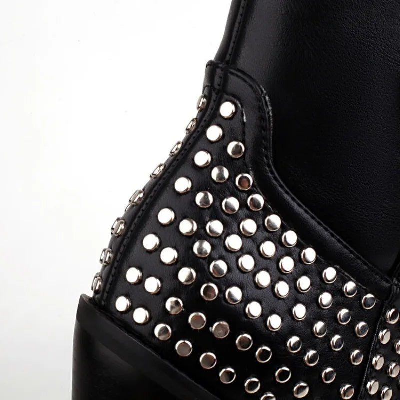 Modern Western Chelsea Boots for Women – 8cm Thick Heel Women Ankle Boots