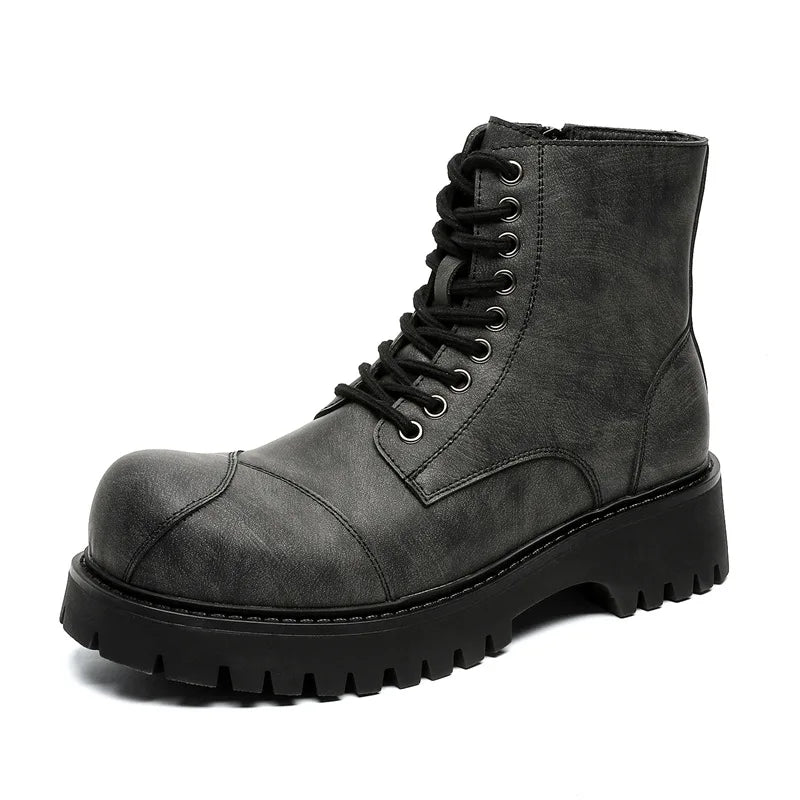 British Style Men's Leather Motorcycle Boots
