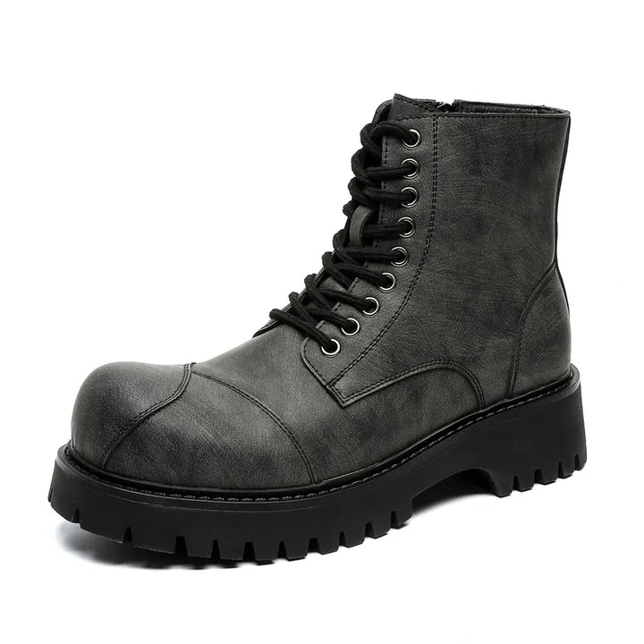 British Style Men's Leather Motorcycle Boots