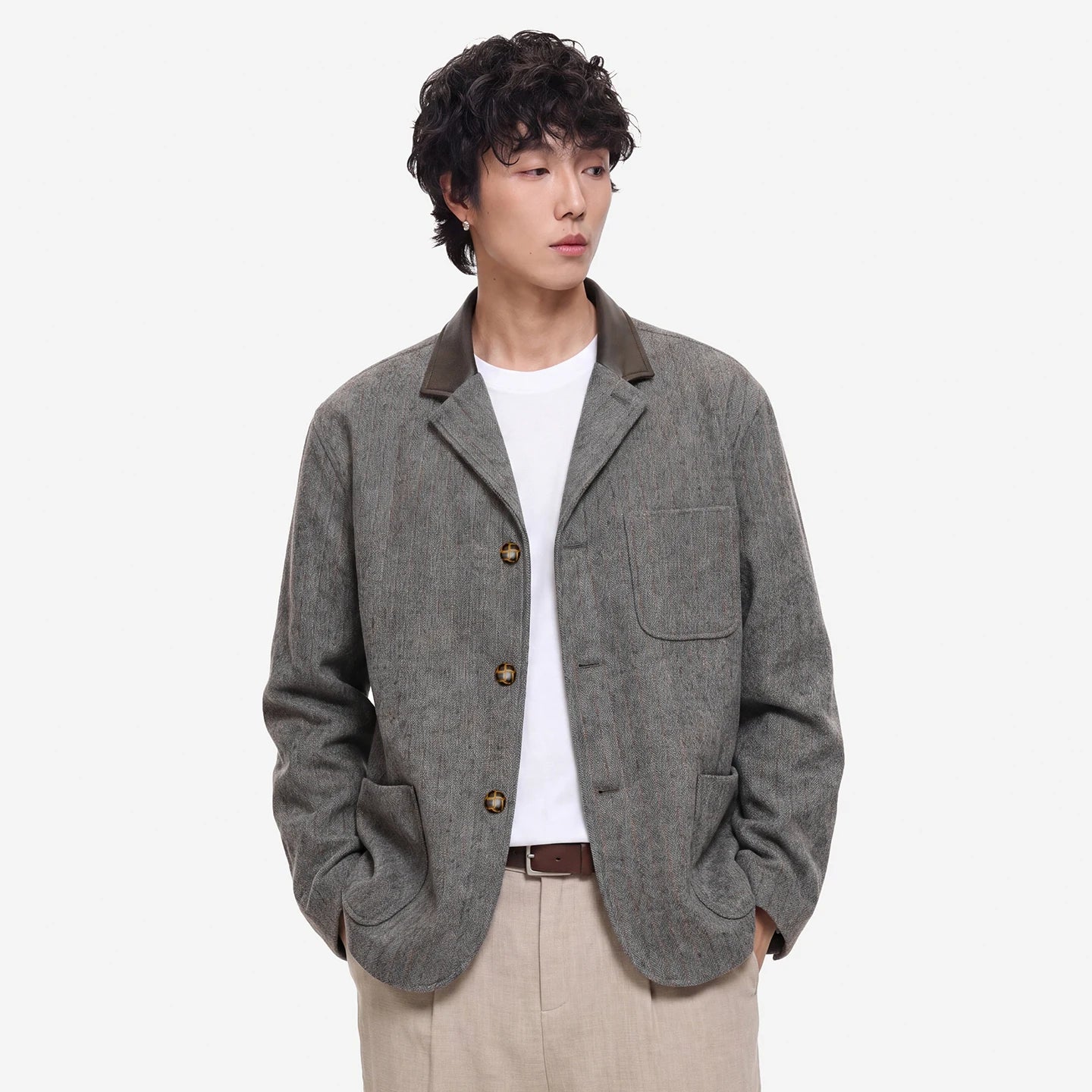 Men’s British Vintage Striped Blazer – Loose Casual Japanese Streetwear Suit Jacket