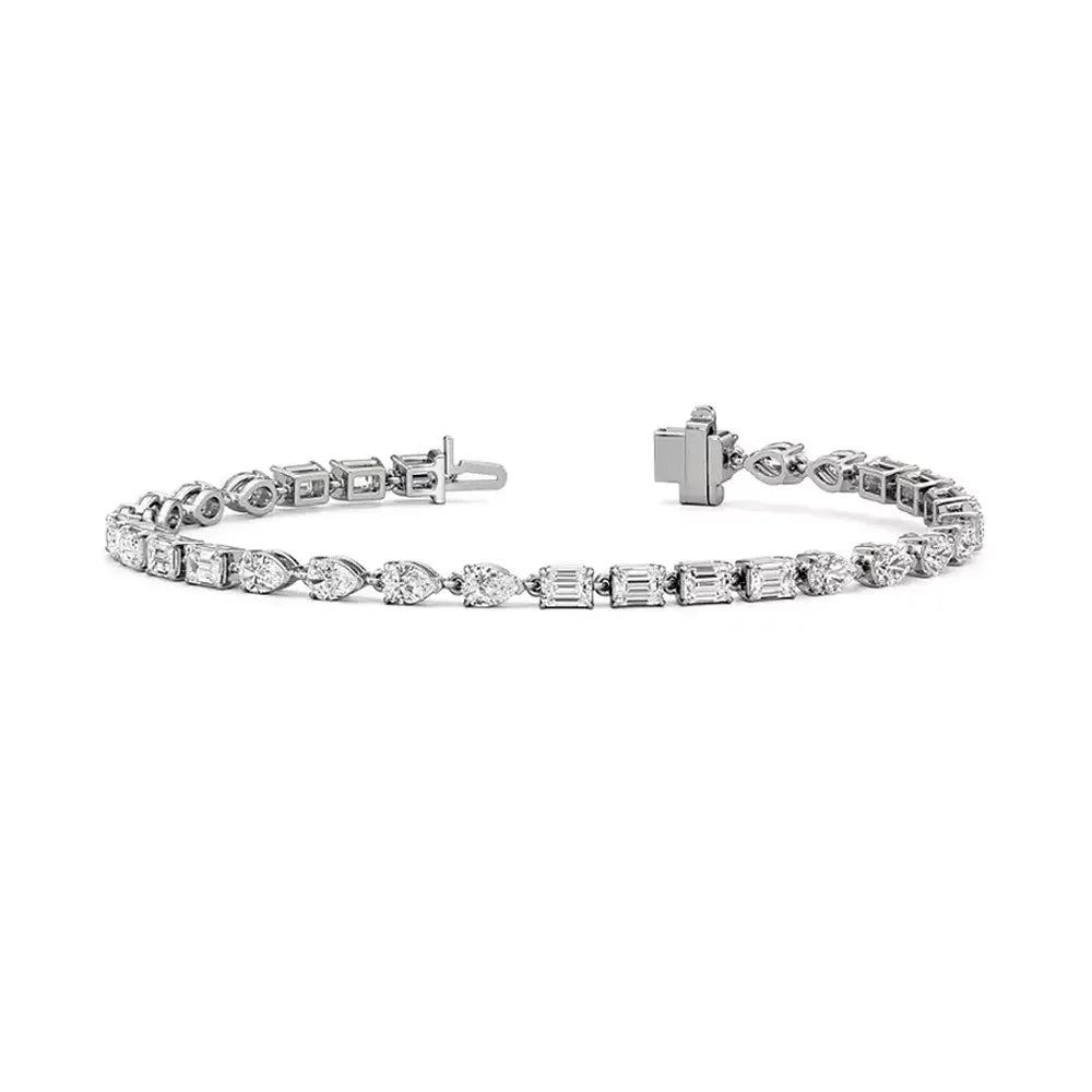 Luxury DEF VVS Lab Grown Diamond Tennis Bracelet in 14K White Gold