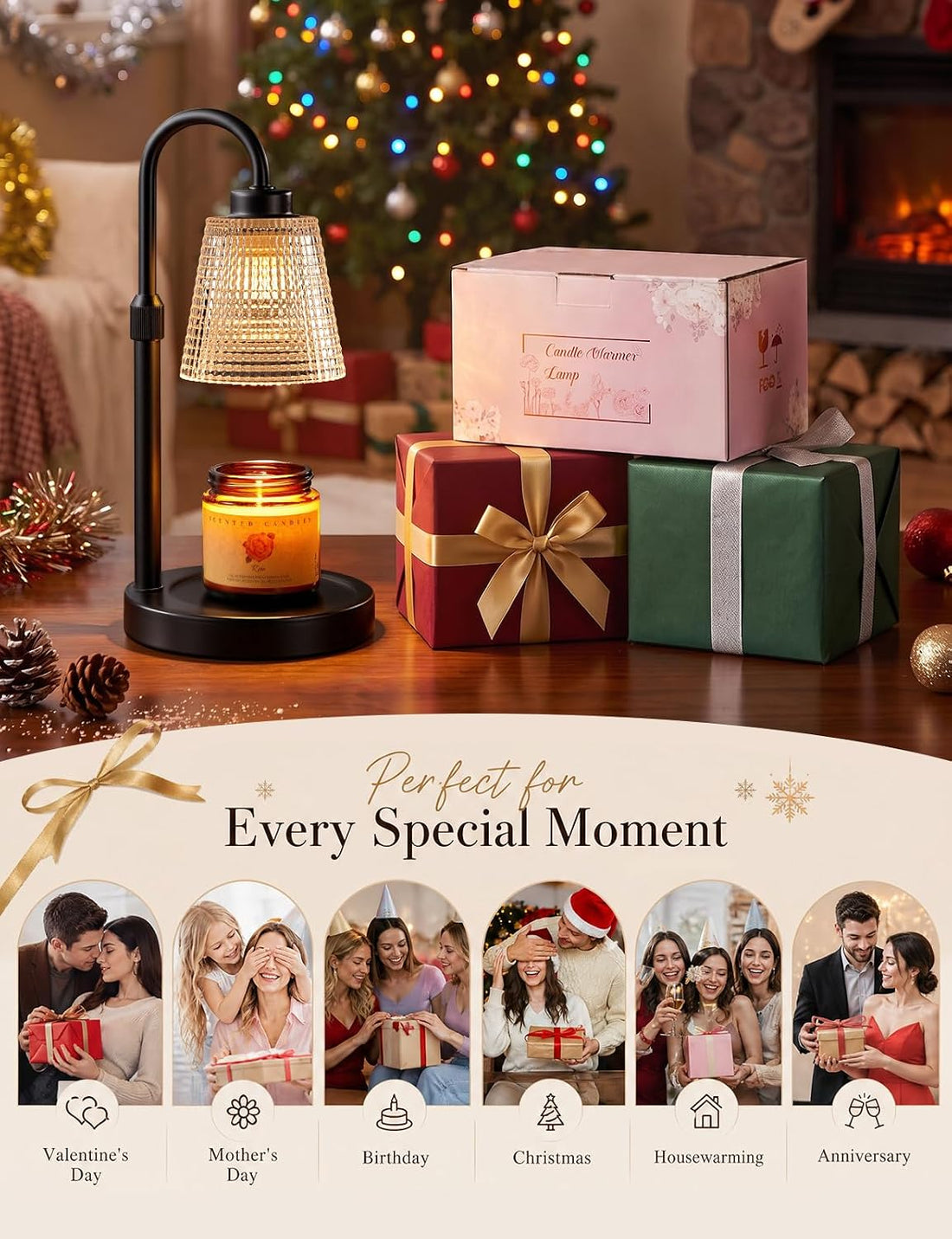 New Candle Warmer Lamp with Timer – Electric Candle Melter Lamp for Home Décor, Fragrance & Birthday Gifts for Women