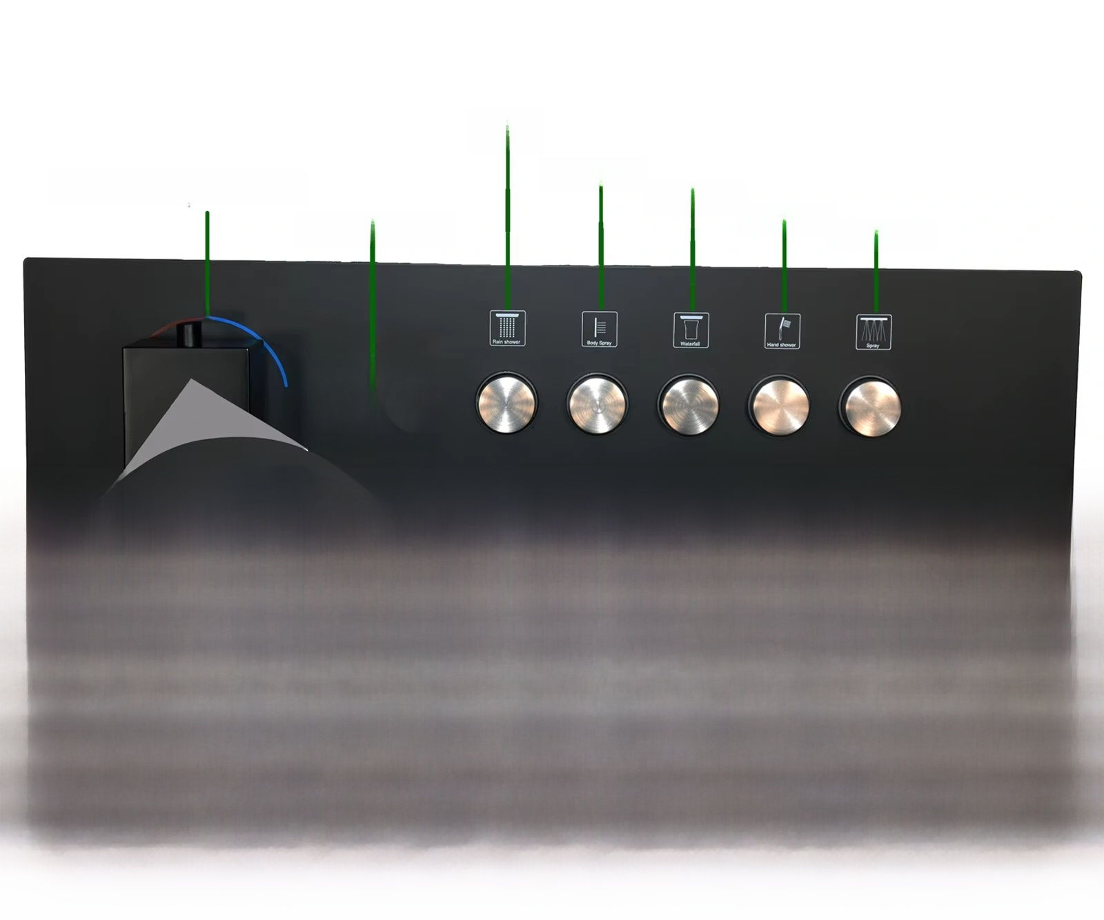 Luxury Matte Black LED Rain Shower System with Music & Digital Thermostat