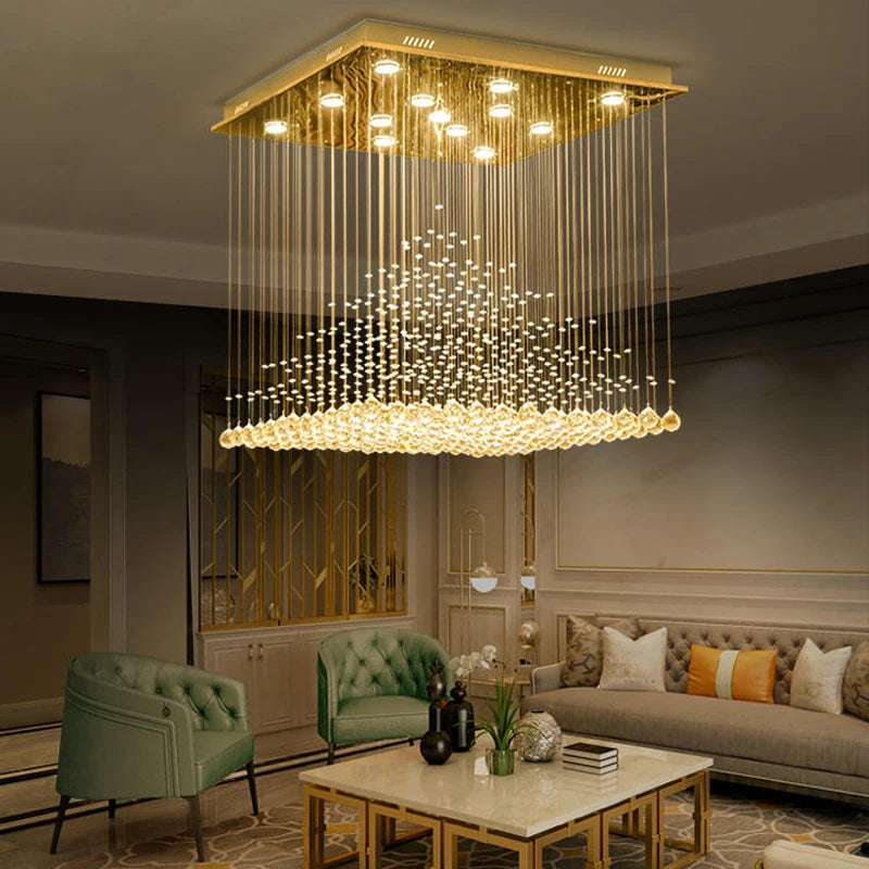 Premium Crystal Raindrop Home Hotel Chandelier – Luxury LED Pendant Light