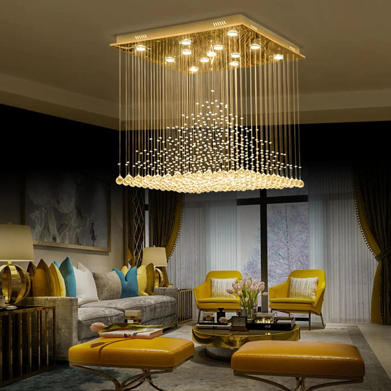 Premium Crystal Raindrop Home Hotel Chandelier – Luxury LED Pendant Light