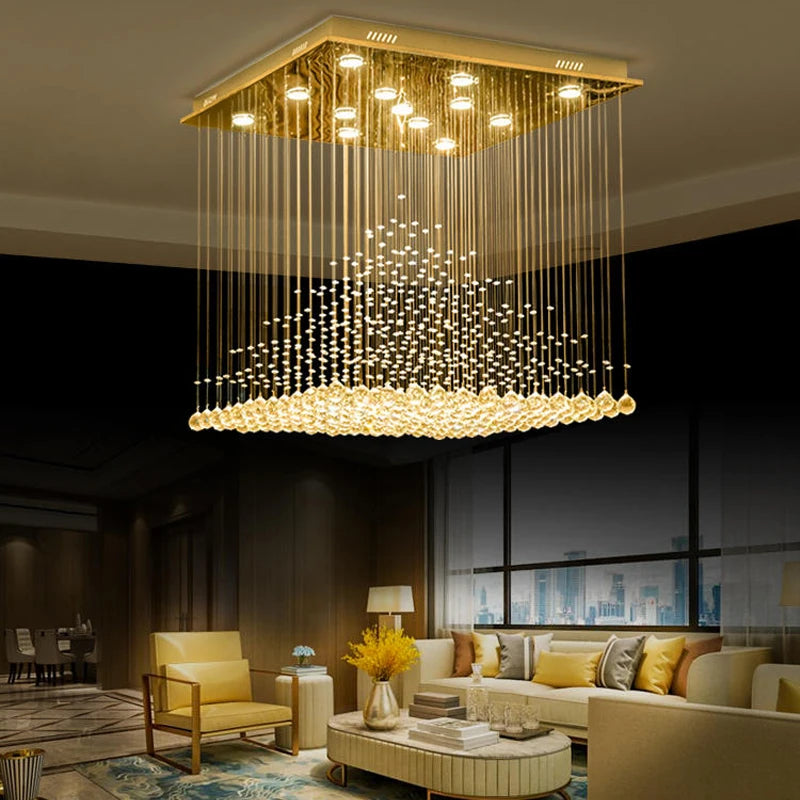 Premium Crystal Raindrop Home Hotel Chandelier – Luxury LED Pendant Light