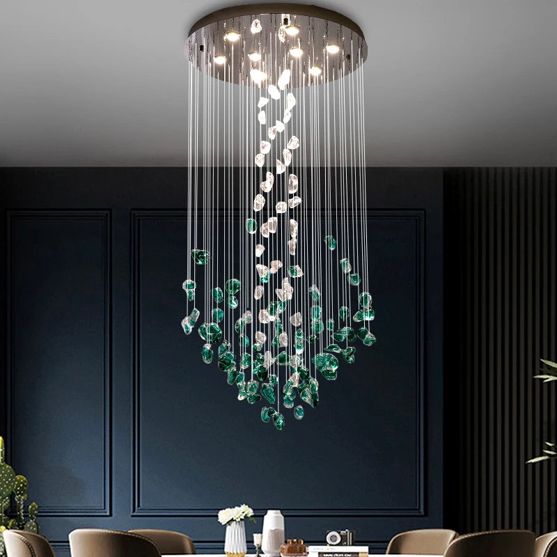Modern Glass Hanging Chandelier – Dining Table &amp; Living Room Pendant Lighting