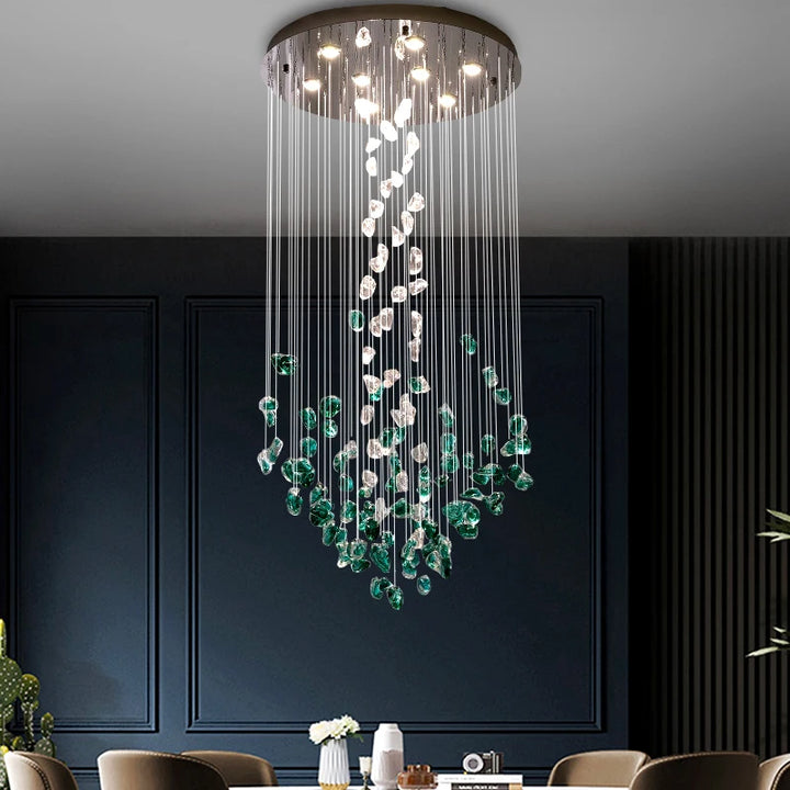 Modern Glass Hanging Chandelier – Dining Table &amp; Living Room Pendant Lighting