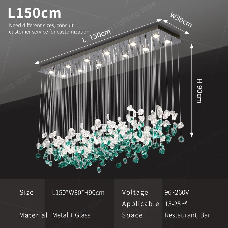 Modern Glass Hanging Chandelier – Dining Table &amp; Living Room Pendant Lighting