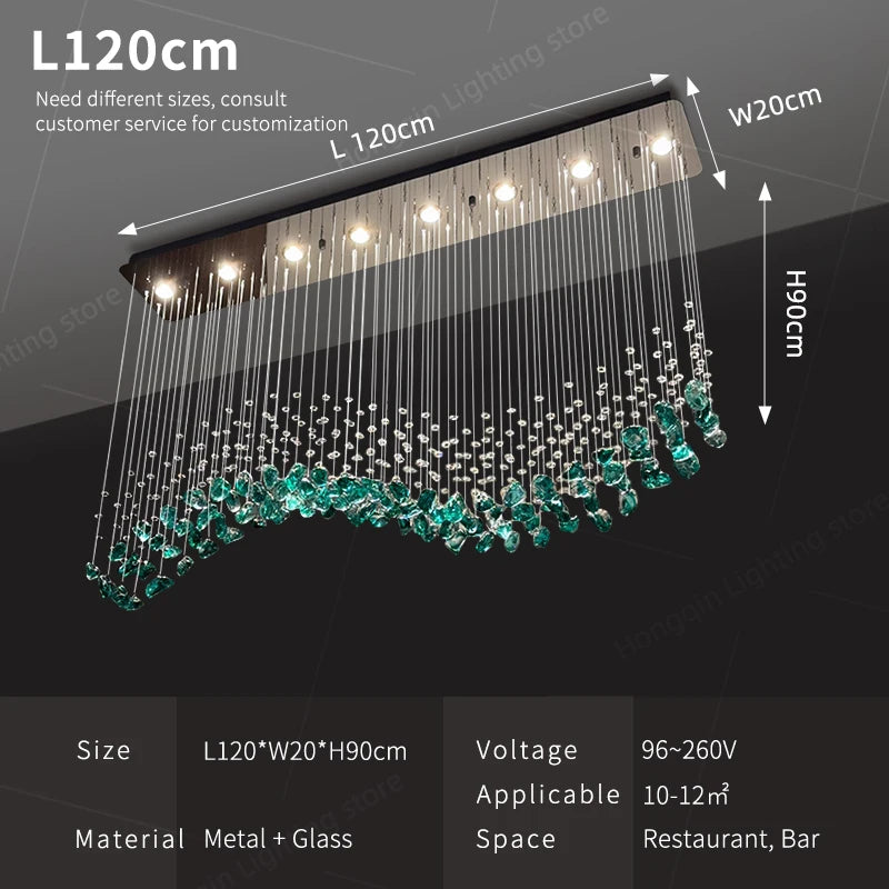 Modern Glass Hanging Chandelier – Dining Table &amp; Living Room Pendant Lighting