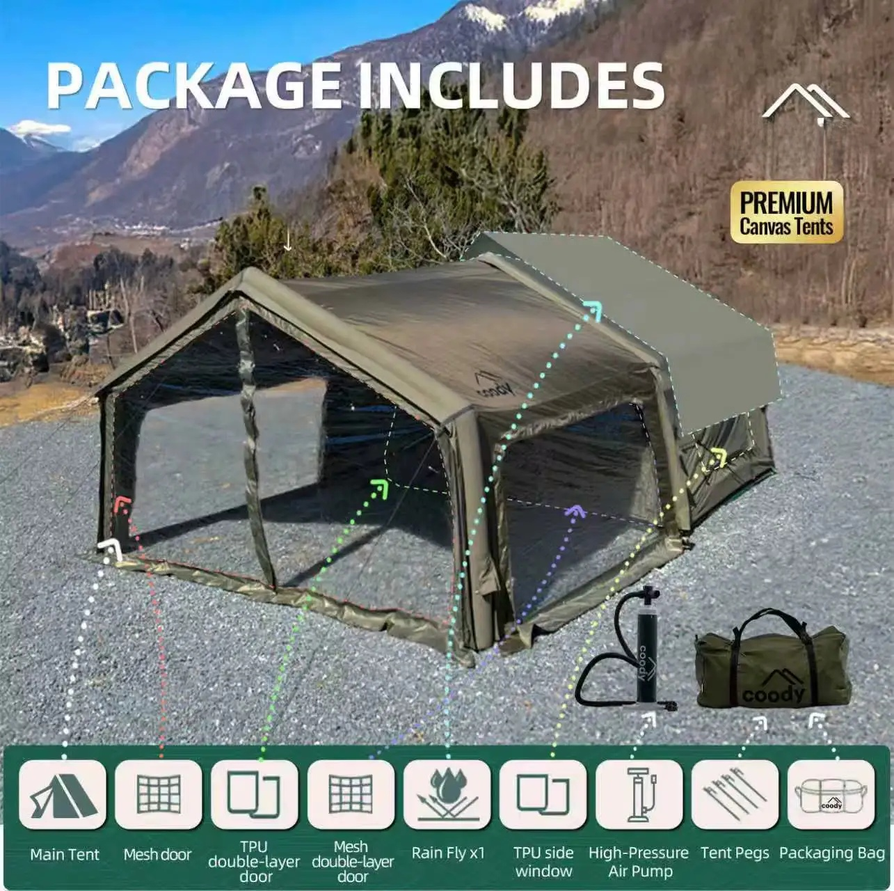 Modern living Inflatable Foyer Camping Air Tent