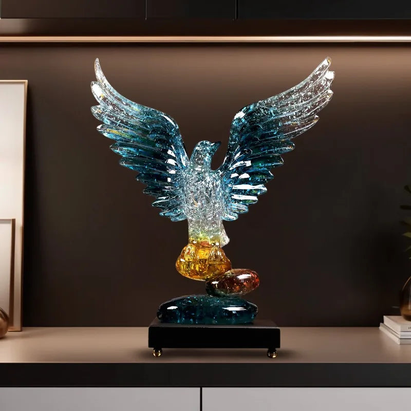 New Creative Eagle Sculpture – Modern Transparent Resin Animal Figurine