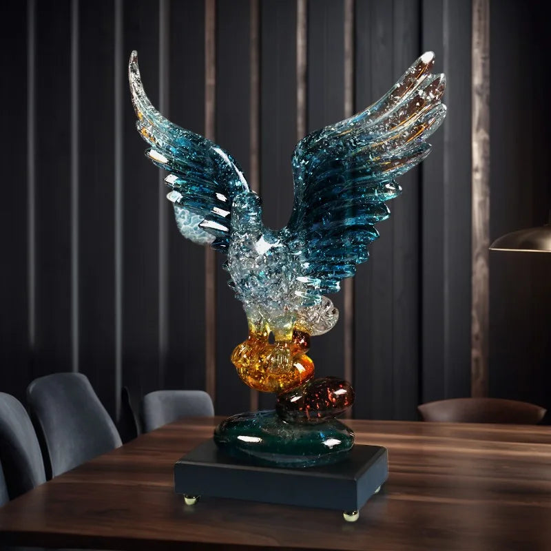 New Creative Eagle Sculpture – Modern Transparent Resin Animal Figurine