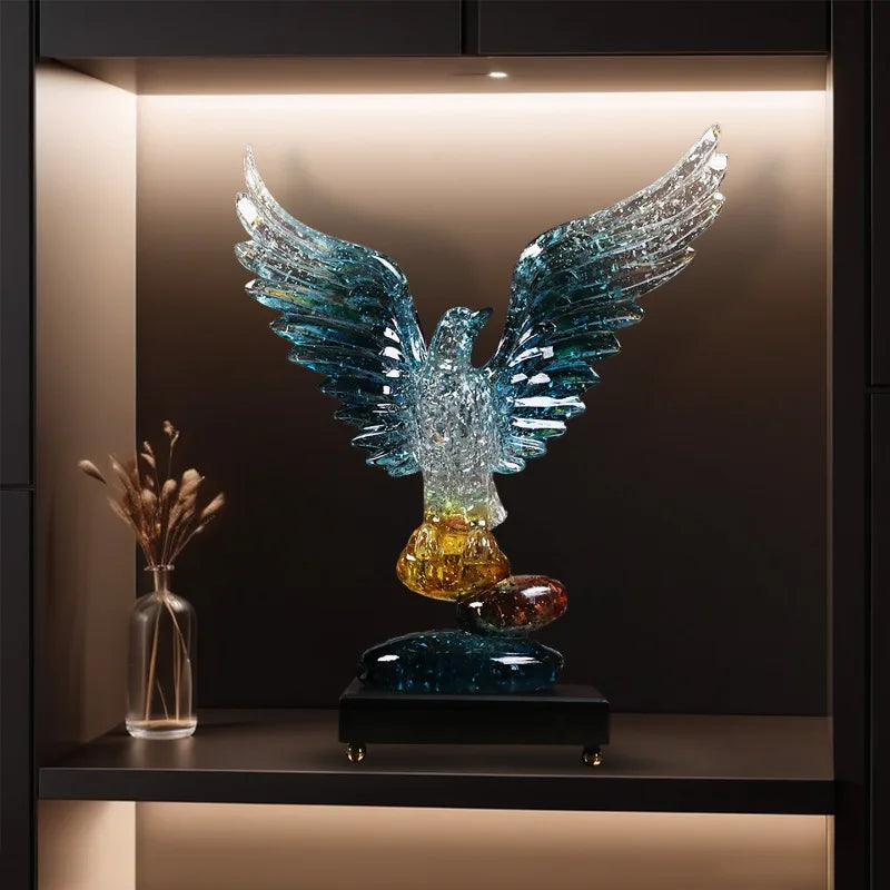 New Creative Eagle Sculpture – Modern Transparent Resin Animal Figurine