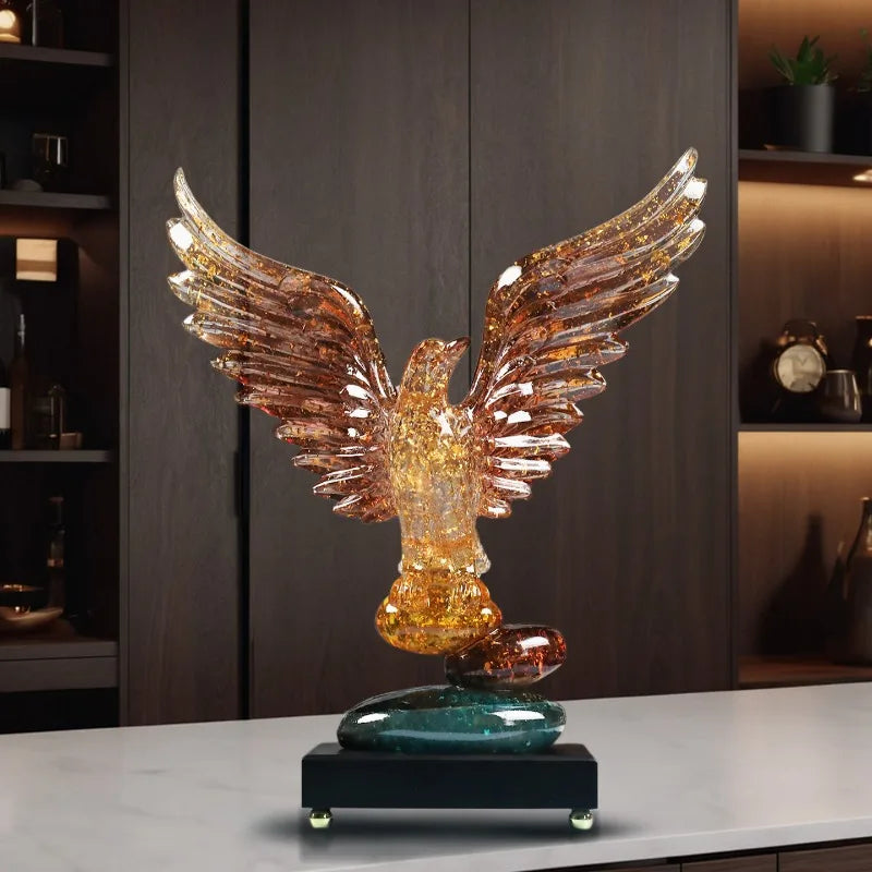 New Creative Eagle Sculpture – Modern Transparent Resin Animal Figurine