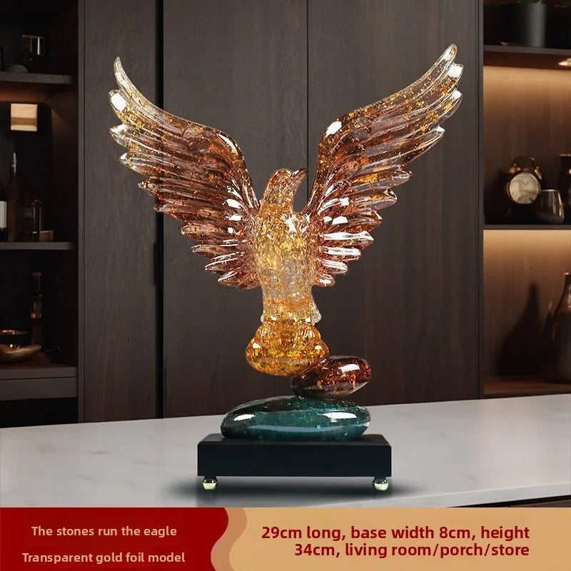 New Creative Eagle Sculpture – Modern Transparent Resin Animal Figurine