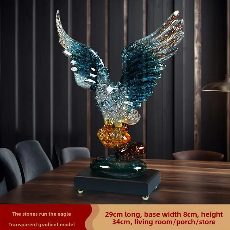 New Creative Eagle Sculpture – Modern Transparent Resin Animal Figurine