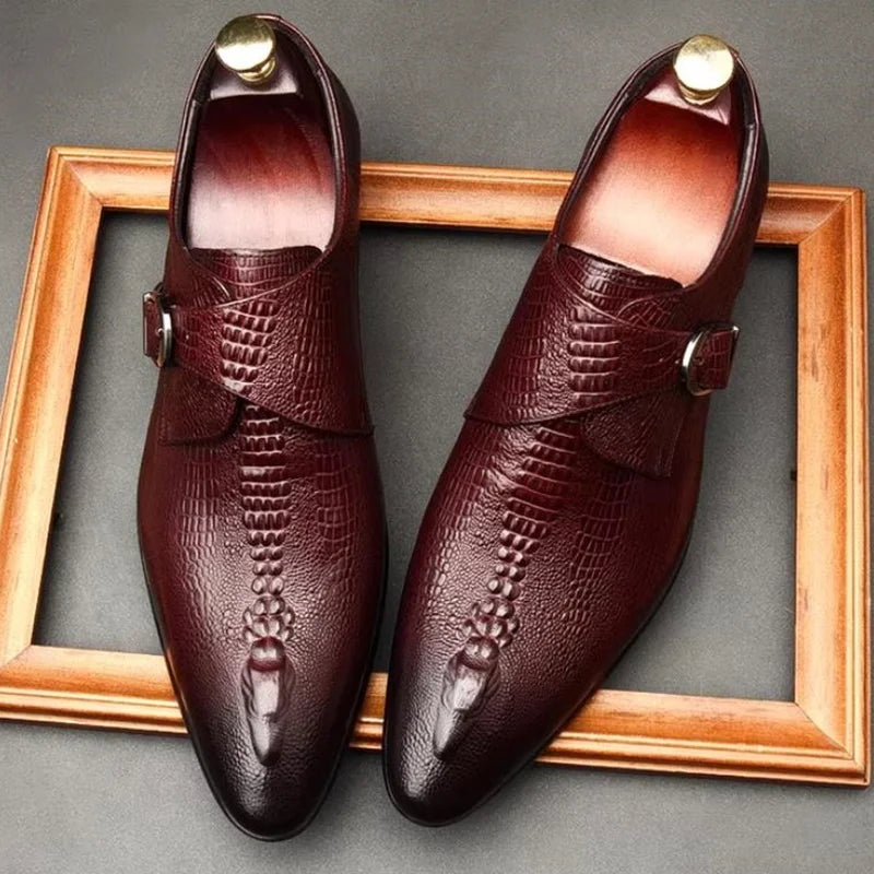 New Crocodile Pattern Business Formal Leather Men Dress Shoes