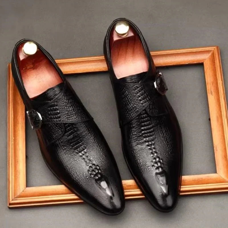 New Crocodile Pattern Business Formal Leather Men Dress Shoes
