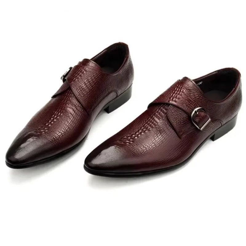 New Crocodile Pattern Business Formal Leather Men Dress Shoes