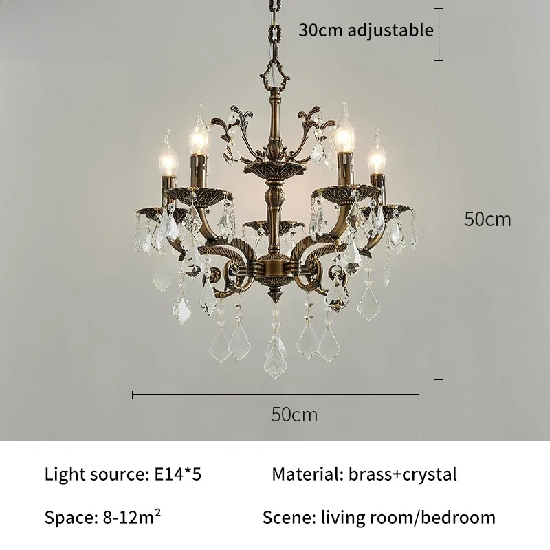 Modern Crystal E14 Chandelier – Luxury Copper Ceiling Light