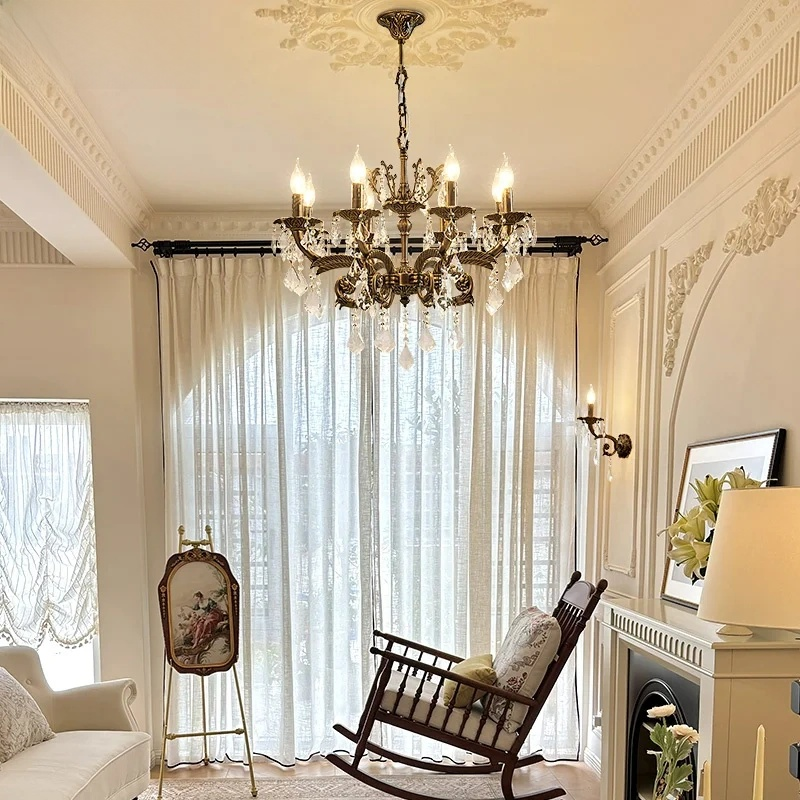 Modern Crystal E14 Chandelier – Luxury Copper Ceiling Light